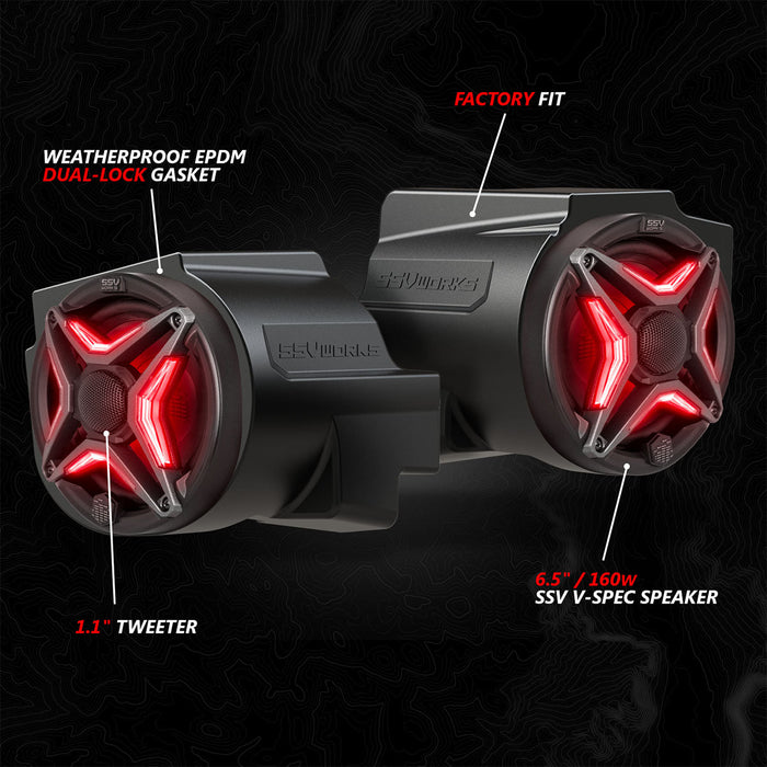 SSV Works 2020-2024 Polaris® RZR Pro Series In-Dash 6.5" Speaker-Pods