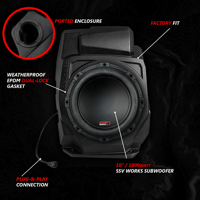 SSV Works 2020-2024 Polaris® RZR PRO Series Phase-3 V-Spec 3-Speaker 1400watt System for Ride Command