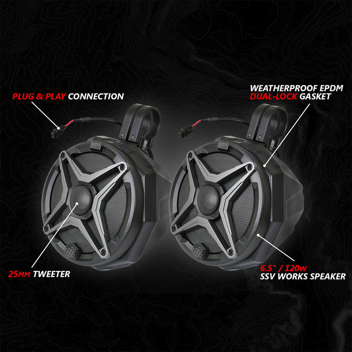 SSV Works 2017-2025 Can-Am® X3, Phase-2 A-Spec 4-Speaker System w/JVC