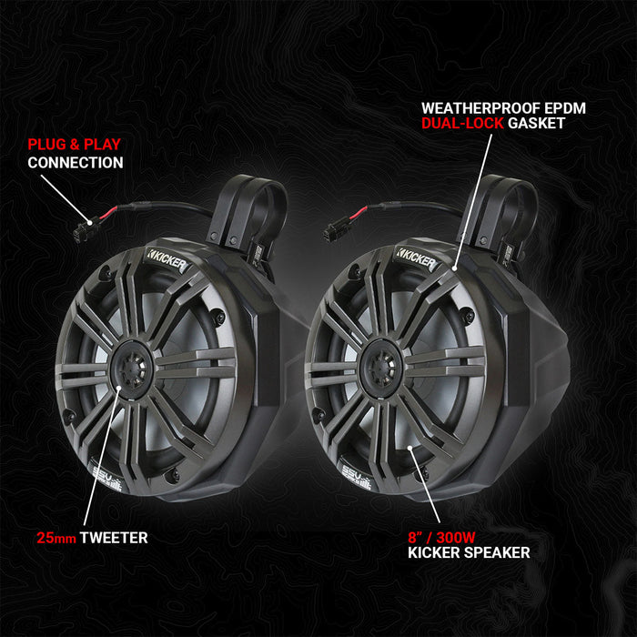SSV Works Universal 8" Cage-Mount Speaker-Pods for UTVs, Boats and more