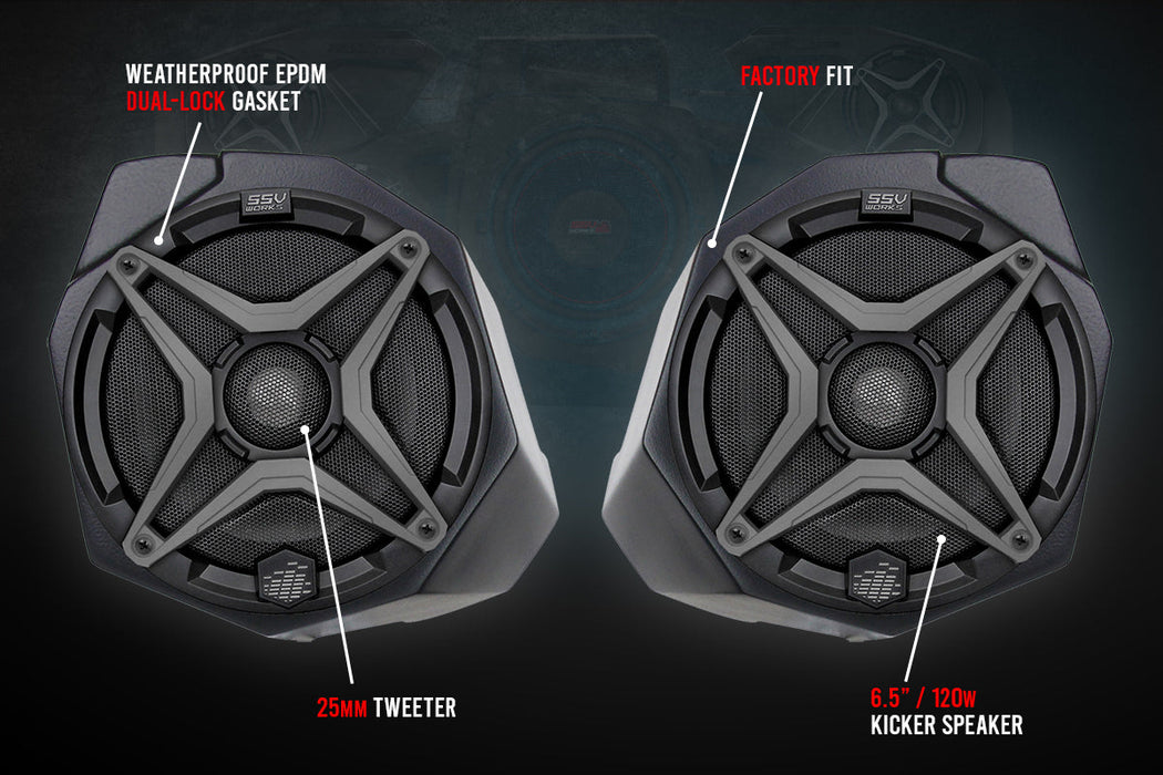 SSV Works 2017-2025 CanAm X3 6.5" Front-Kick Speaker-Pods