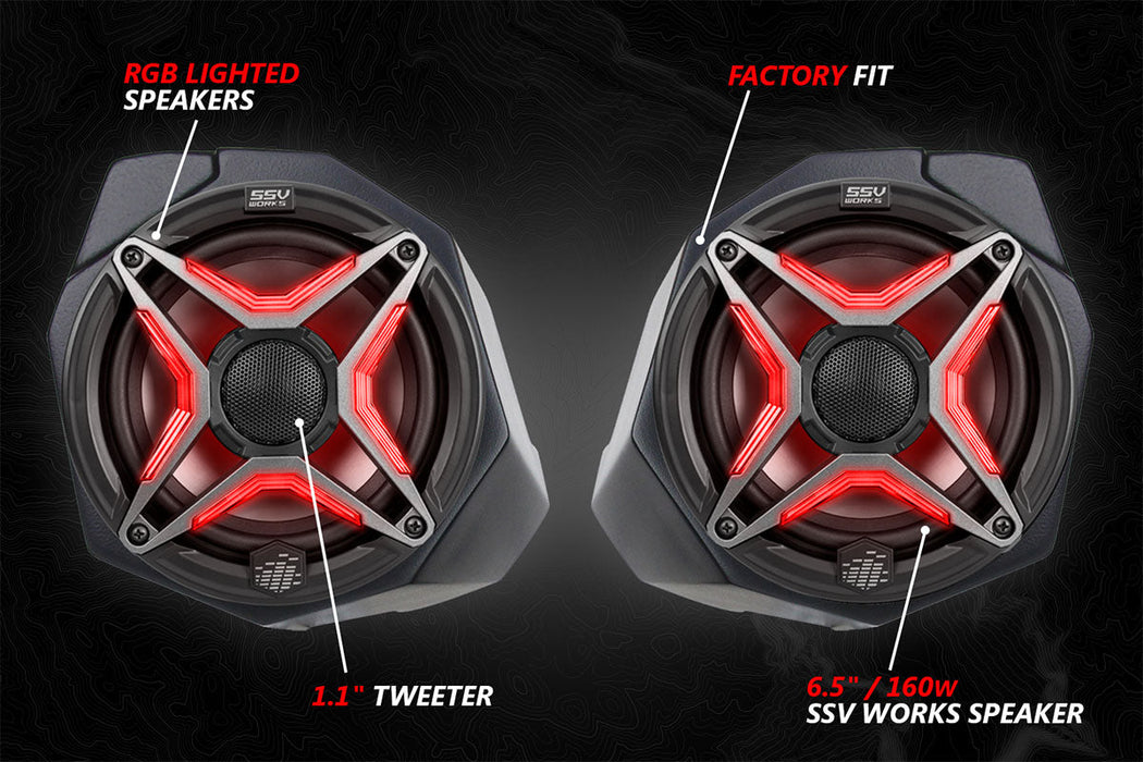 SSV Works 2018-2024 Polaris Ranger XP1000 6.5" Front Speaker-Pods