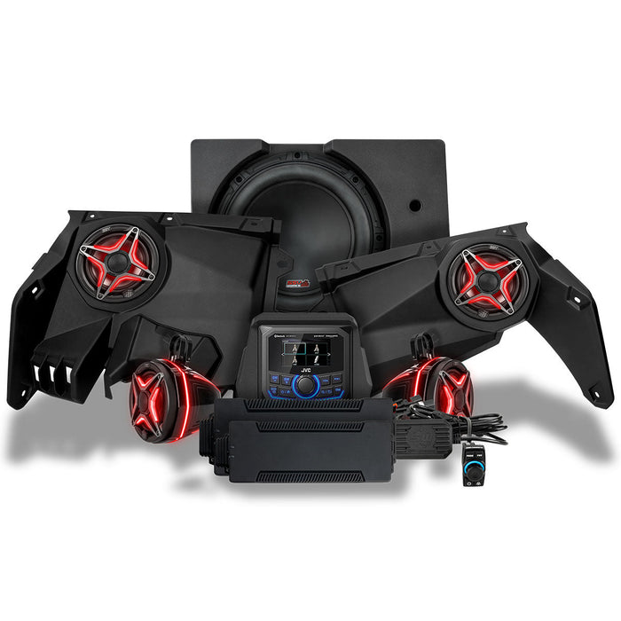 SSV Works 2017-2025 Can-Am® X3, Phase-4 V-Spec 5-Speaker 1650watt System w/JVC