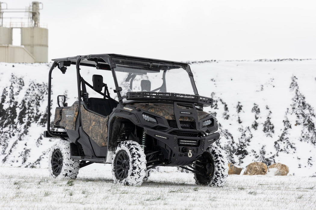 Rough Country Front Cargo Rack Black Series LED 6" Light Slime Line for 2016-2023 Honda Pioneer 1000/Pioneer 1000-5