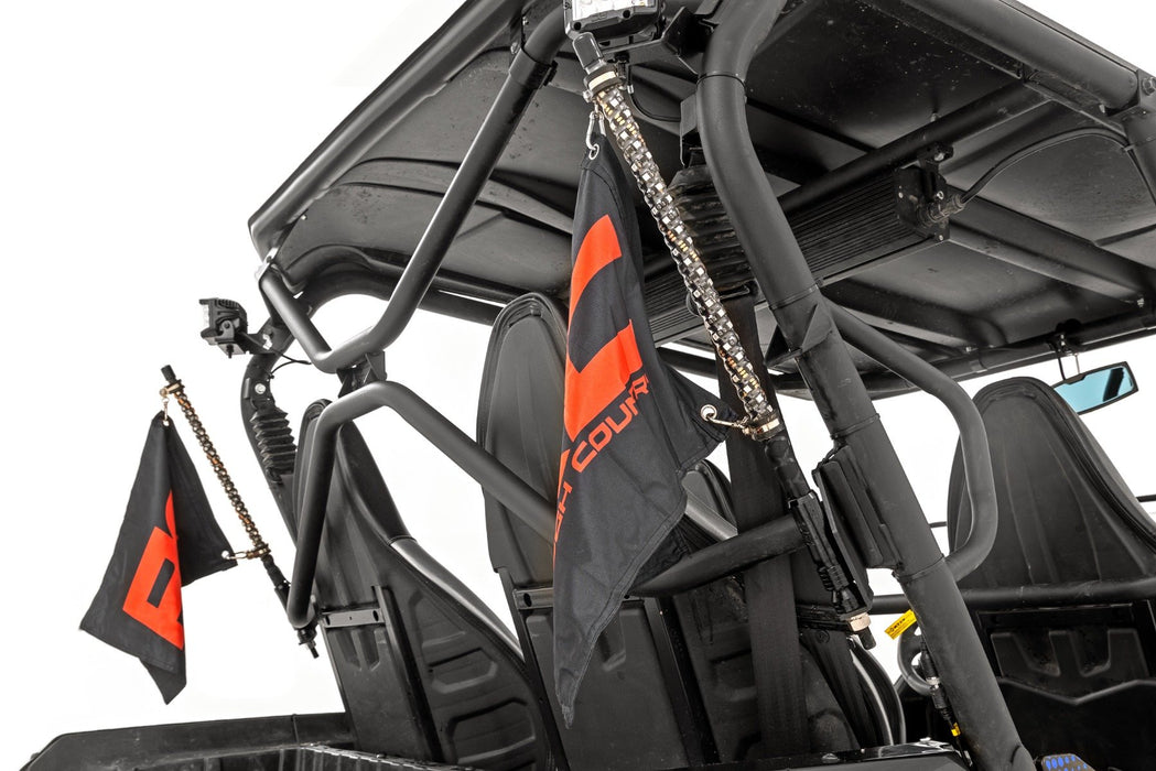 Rough Country Whip Mount Cage 4' Multl-Color LED Whip Pair for 2014-2023 Kawasaki Teryx