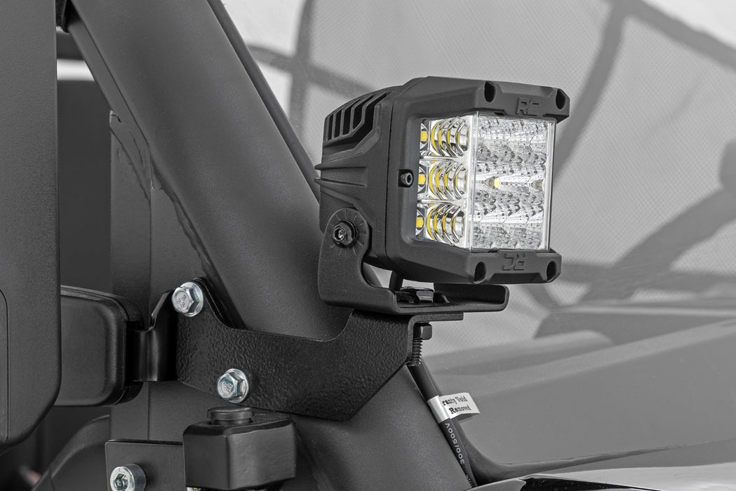 Rough Country LED Light Kit Cage Mount 2" Black Pair Amber DRL CFMOTO UFORCE 1000
