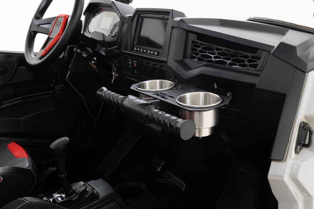 Rough Country Passenger Grip Handle Dual Cup Holder Polaris RZR
