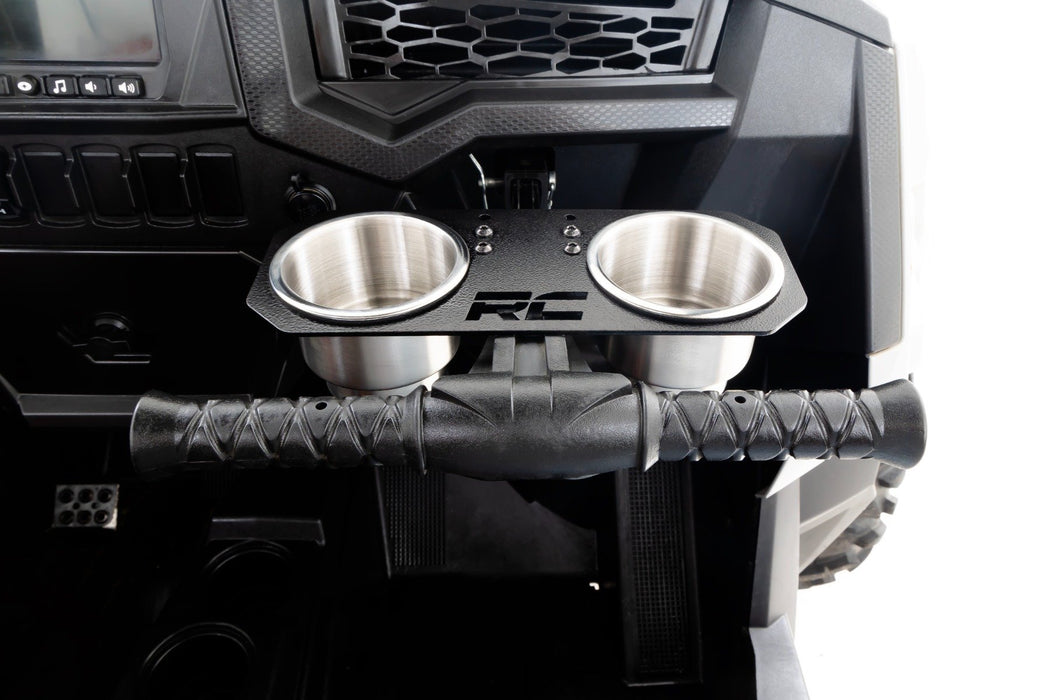 Rough Country Passenger Grip Handle Dual Cup Holder Polaris RZR