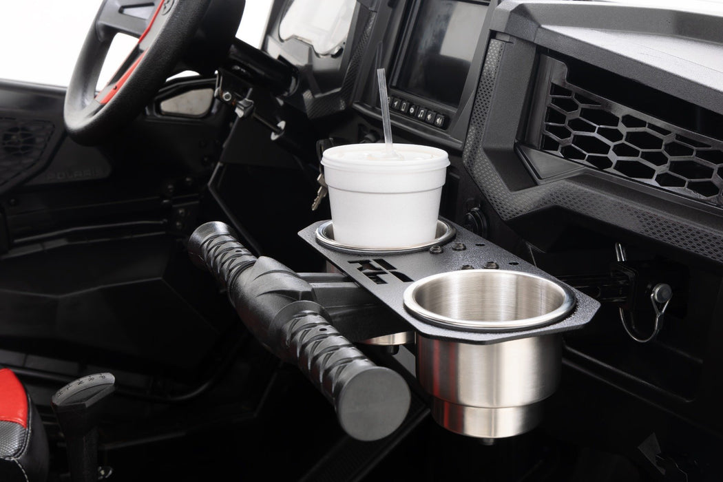 Rough Country Passenger Grip Handle Dual Cup Holder Polaris RZR