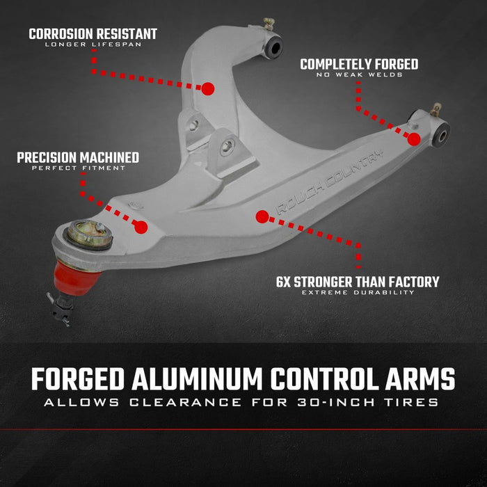 Rough Country Aluminum Control Arms High Clearance w/ 2" Forward Offset for 2017-2023 Polaris Ranger 1000XP