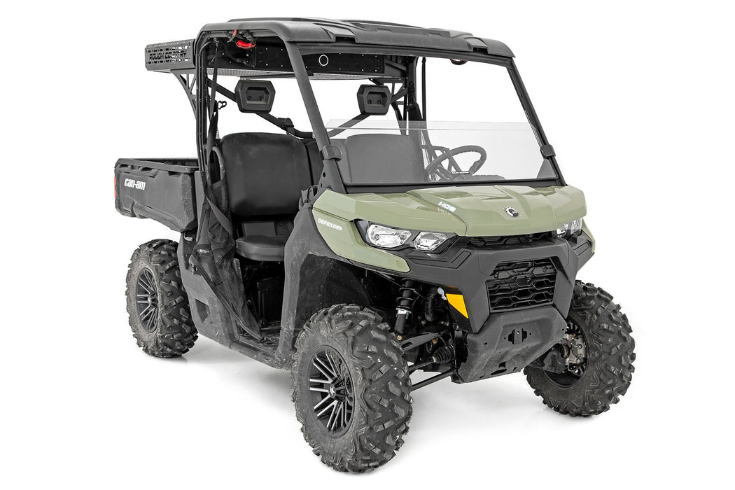 Rough Country Half Windshield Scratch Resistant for 2016-2023 Can-Am Defender HD 5/HD 8/HD 9/HD 10