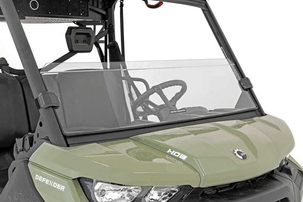 Rough Country Half Windshield Scratch Resistant for 2016-2023 Can-Am Defender HD 5/HD 8/HD 9/HD 10