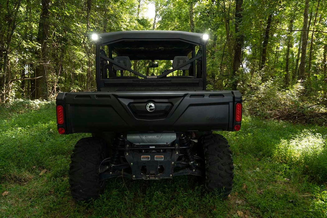 Rough Country LED Light Cab Mount 2" Black Pair Flood for 2016-2023 Can-Am Defender HD 5/HD 8/HD 9/HD 10