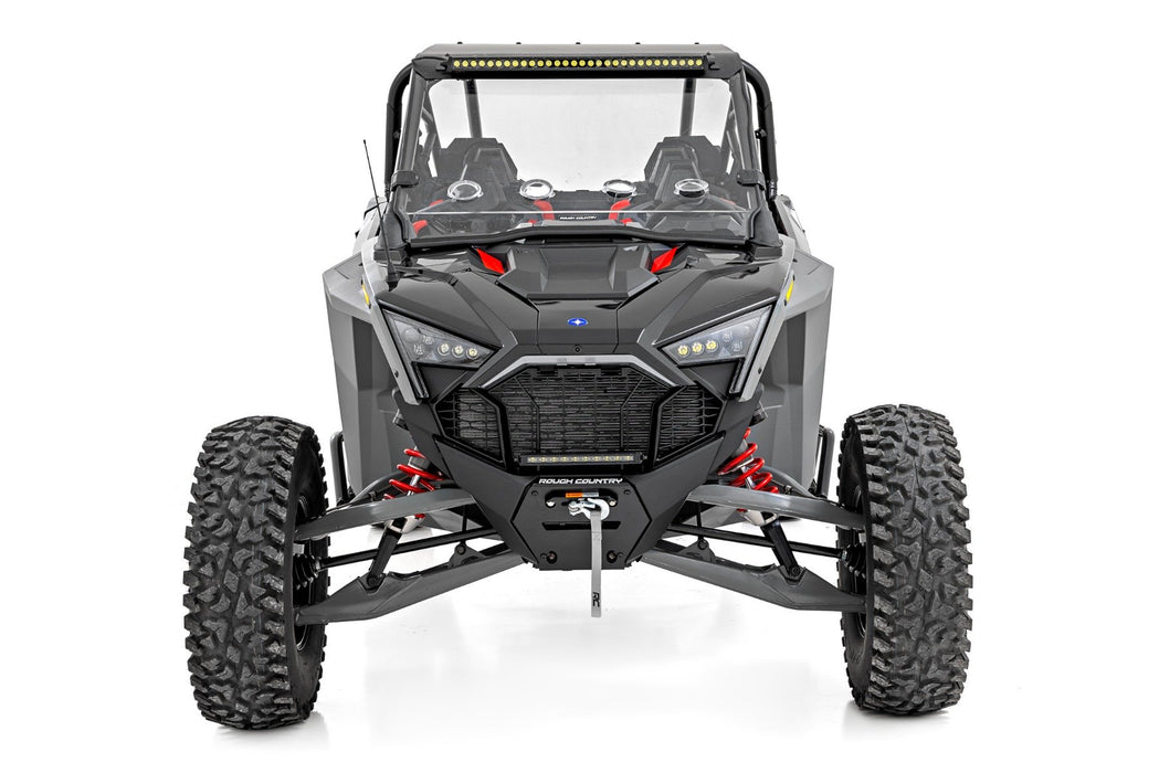 Rough Country 30" Single Row Light Mount Front Black Series White DRL for 2022-2023 Polaris RZR Turbo R 4WD