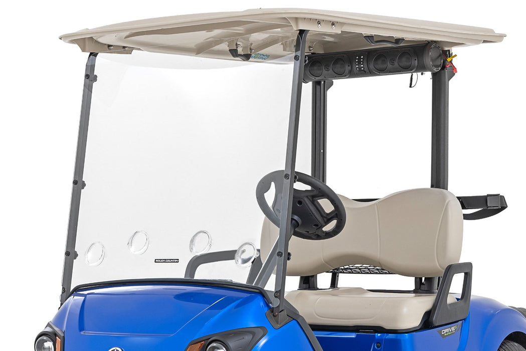 Rough Country Vented Full Windshield Scratch Resistant for 2017-2022 Yamaha Drive2 Golf Cart