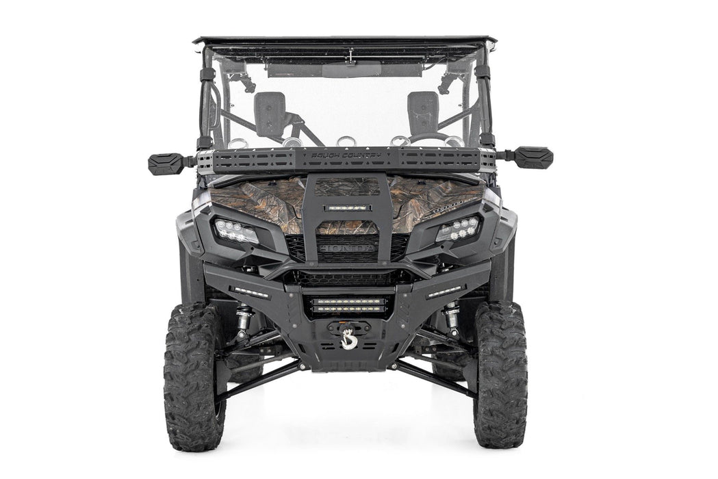 Rough Country Front Cargo Rack Black Series LED 6" Light Slime Line for 2016-2023 Honda Pioneer 1000/Pioneer 1000-5
