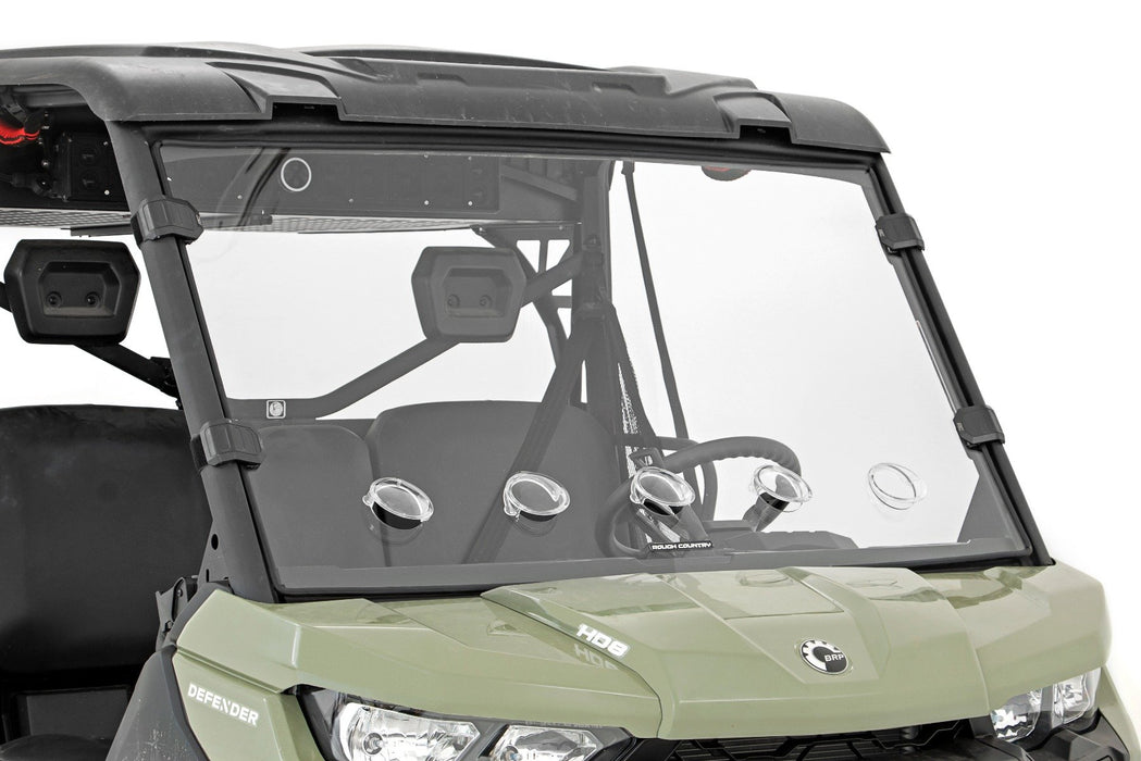 Rough Country Vented Full Windshield Scratch Resistant for 2016-2023 Can-Am Defender HD 5/HD 8/HD 9/HD 10