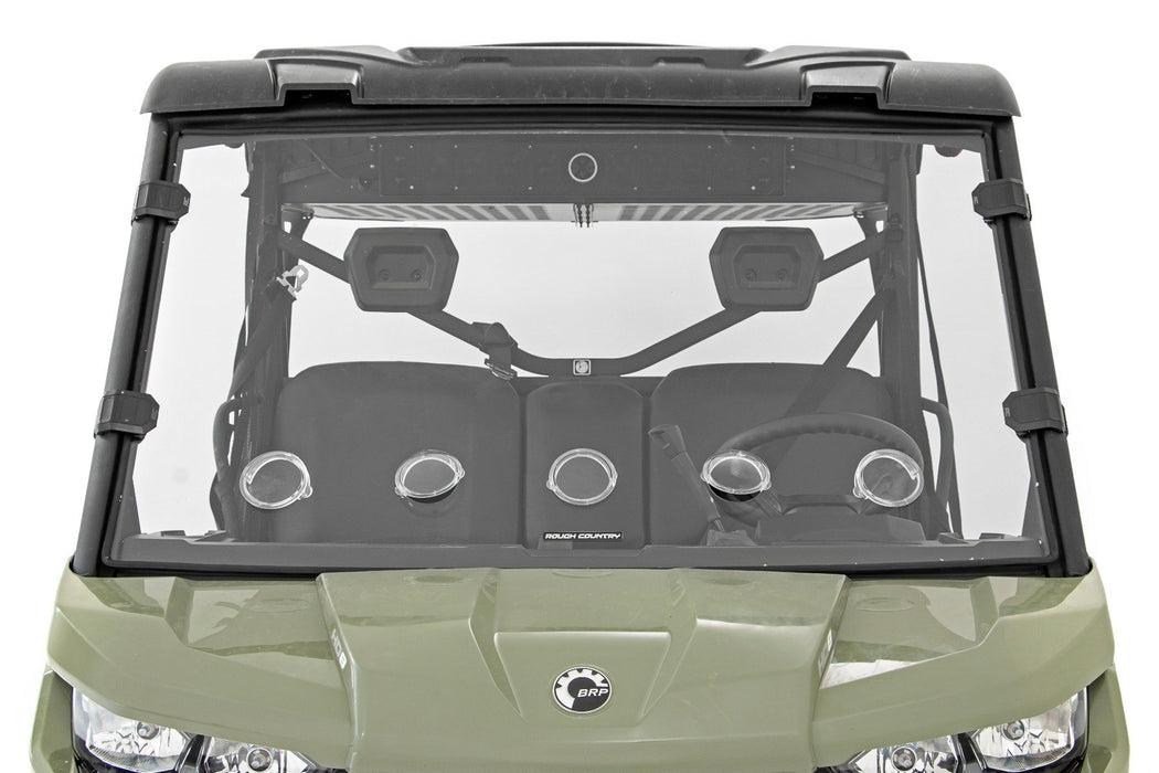 Rough Country Vented Full Windshield Scratch Resistant for 2016-2023 Can-Am Defender HD 5/HD 8/HD 9/HD 10
