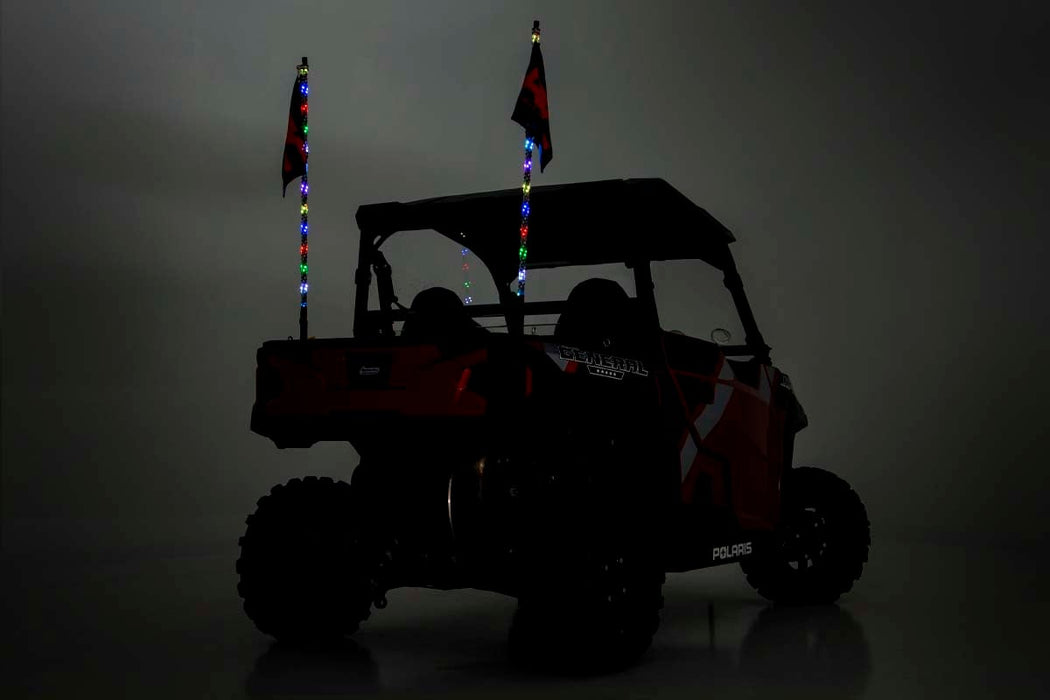 Rough Country Multi-Color LED Whip 4' Long Pair