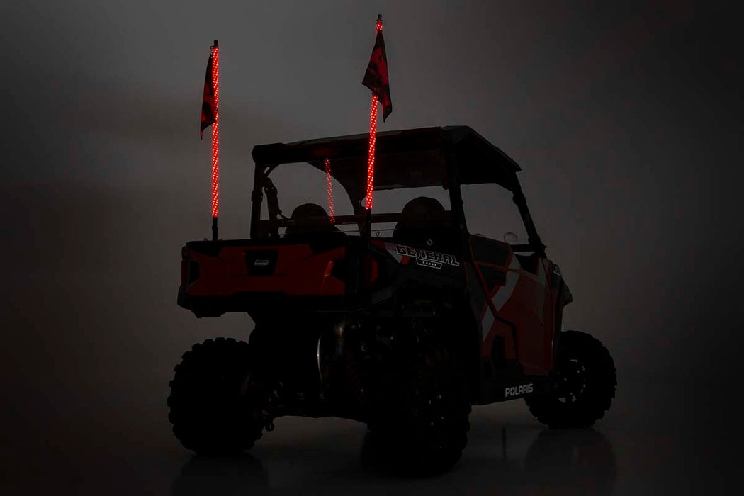 Rough Country Multi-Color LED Whip 4' Long Pair