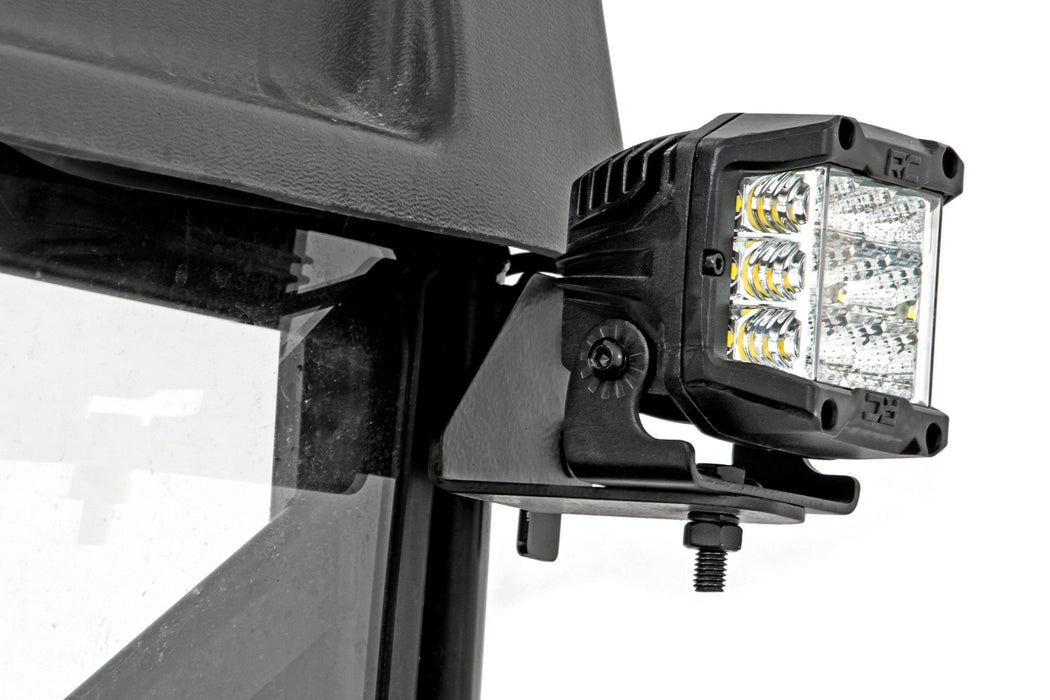 Rough Country LED Light RR Cage Mount 2" Black Spot Pair for 2013-2023 Polaris Ranger 1000/Ranger XP 900/1000