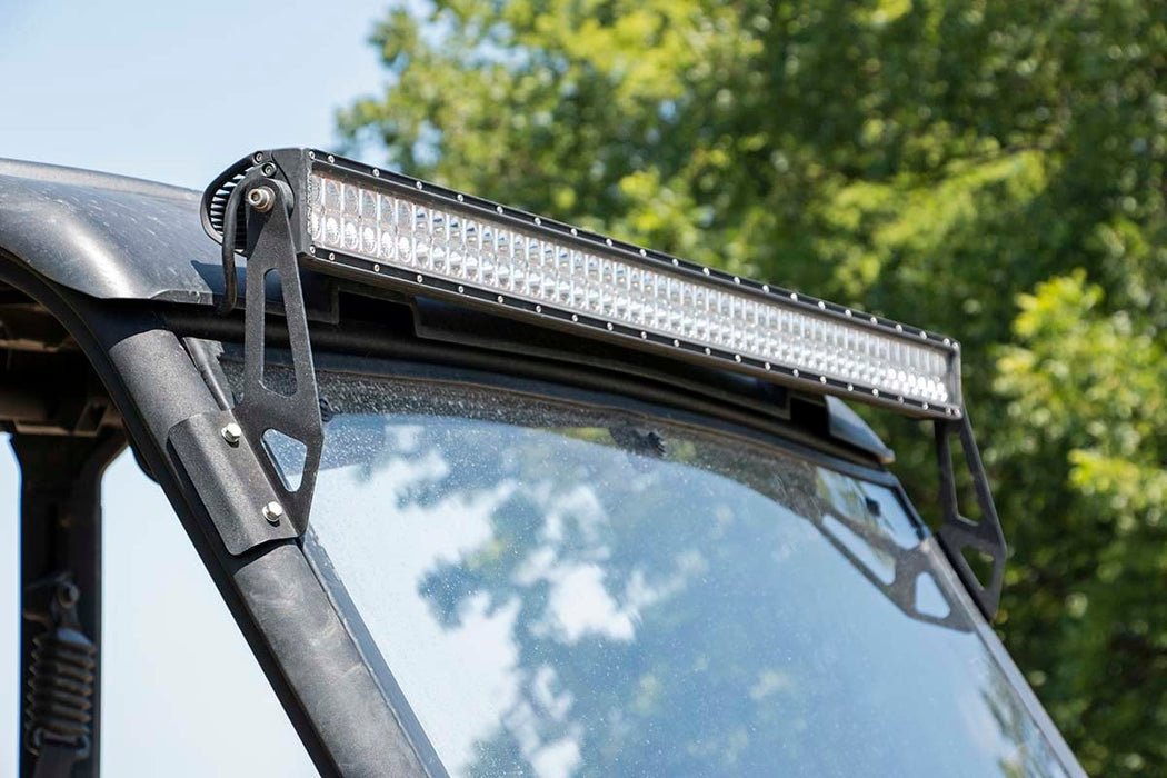 Rough Country LED Light Windshield 50" Black Dual Row for 2016-2023 Can-Am Defender HD 5/HD 8/HD 9/HD 10