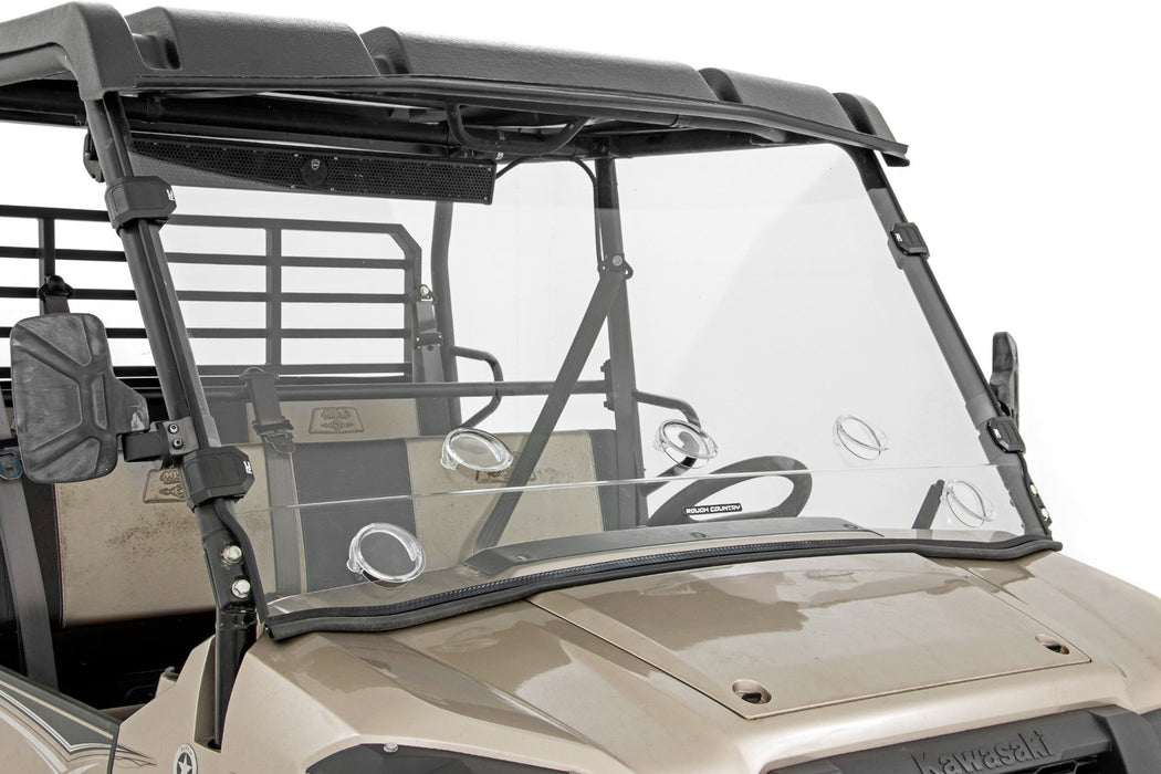 Rough Country Vented Full Windshield Scratch Resistant for 2015-2023 Kawasaki Mule