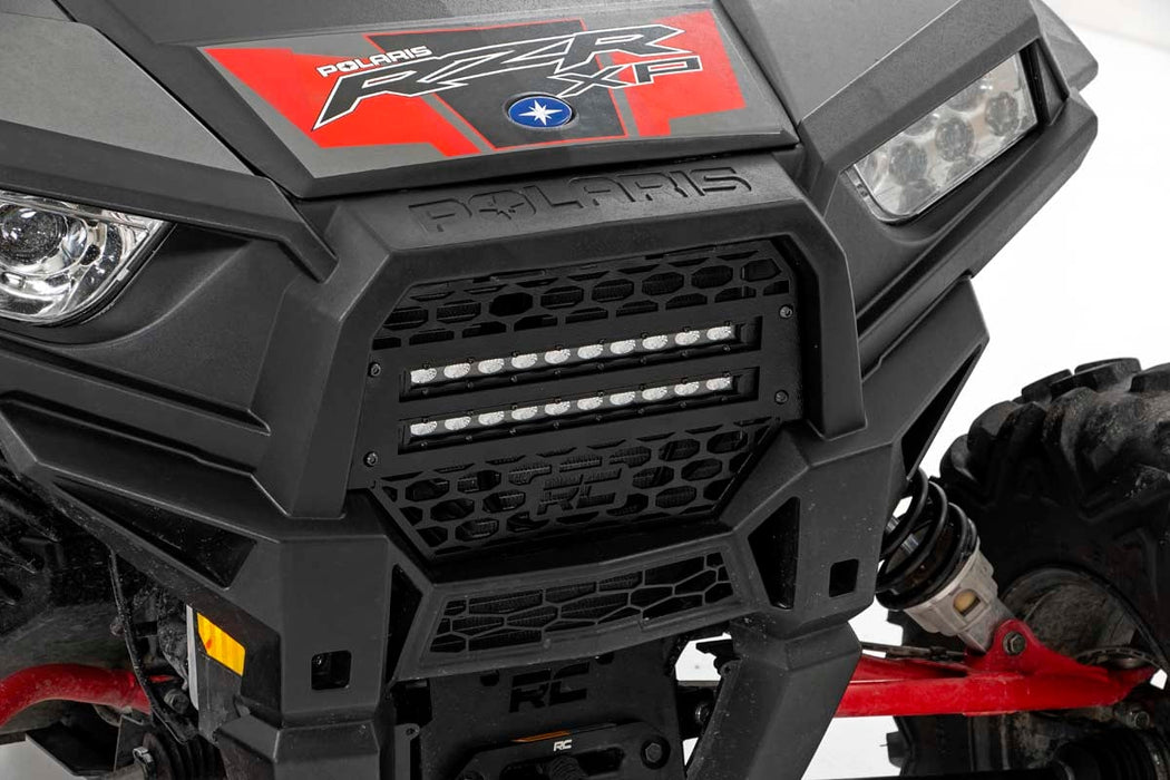 Rough Country Grille Kit 10" Black Slimline LED Pair for 2014-2021 Polaris RZR XP 1000