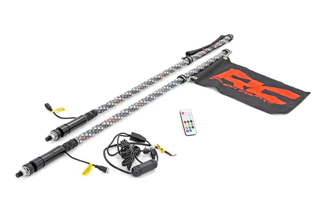 Rough Country Multi-Color LED Whip 4' Long Pair