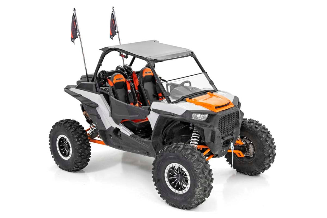 Rough Country Whip Mount Cage 4' Multl-Color LED Whip Pair for 2014-2022 Polaris RZR