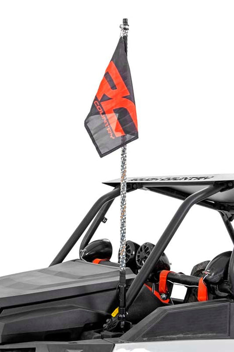 Rough Country Whip Mount Cage 4' Multl-Color LED Whip Pair for 2014-2022 Polaris RZR