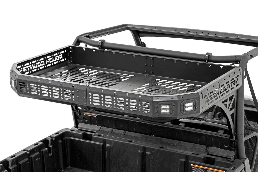 Rough Country Cargo Rack Dual 2" Black LED Pairs Flush Mount for 2017-2023 Polaris Ranger 1000/Ranger XP 1000