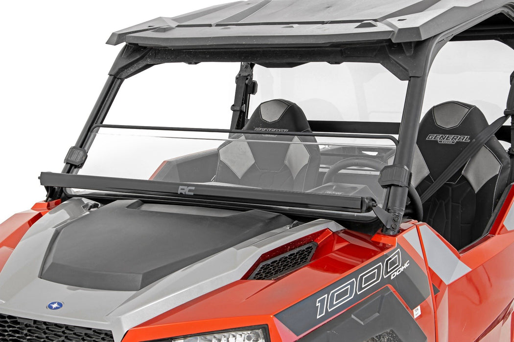 Rough Country Half Windshield Scratch Resistant for 2016-2023 Polaris General/General XP 1000