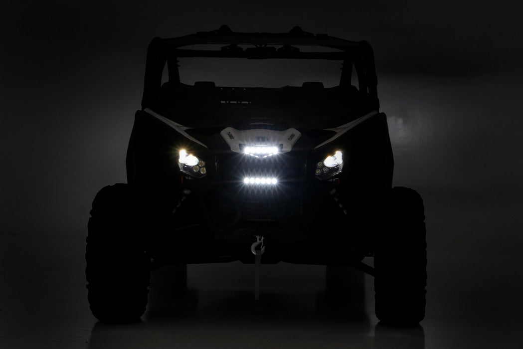 Rough Country LED Light Kit Grille Mount 6" Black Slimline for 2017-2023 Can-Am Maverick X3