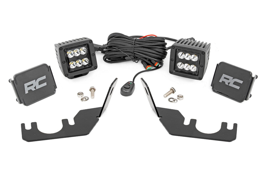 Rough Country LED Light Rear Mount 2" Black Pair Spot Kawasaki Teryx