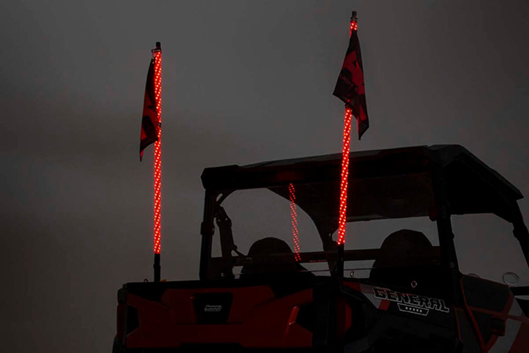 Rough Country Multi-Color LED Whip 4' Long Pair