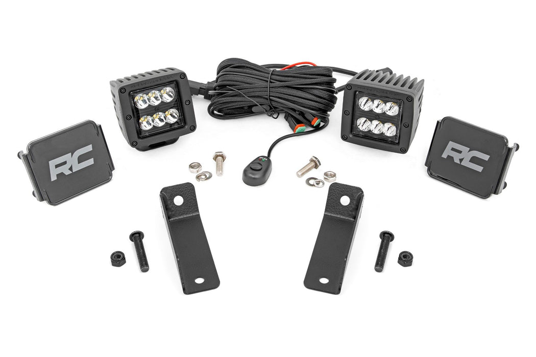Rough Country LED Light Rear Mount 2" Black Pair Spot Can-Am Maverick Sport
