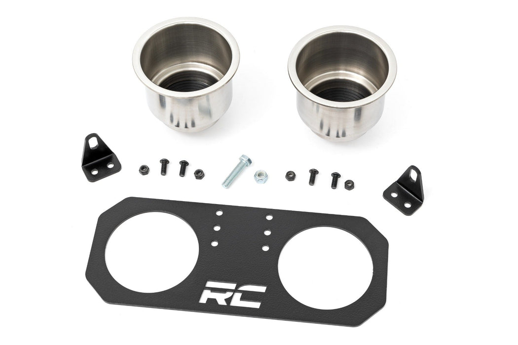Rough Country Passenger Grip Handle Dual Cup Holder Polaris RZR