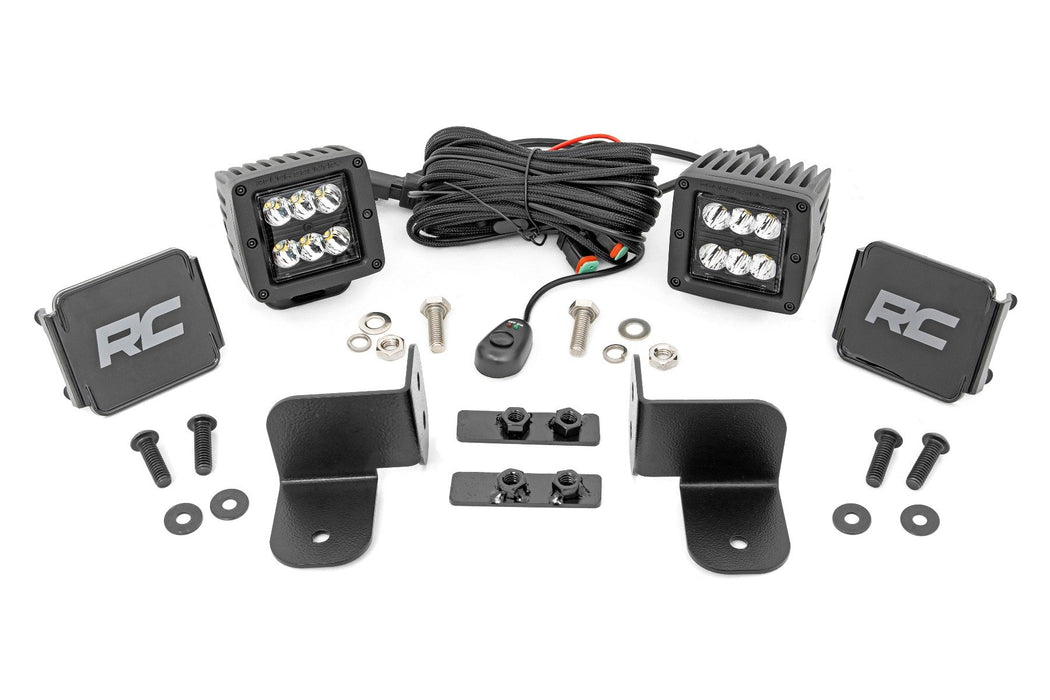 Rough Country LED Light Rear Mount 2" Black Pair Spot for 2017-2023 Polaris Ranger 1000/Ranger XP 1000