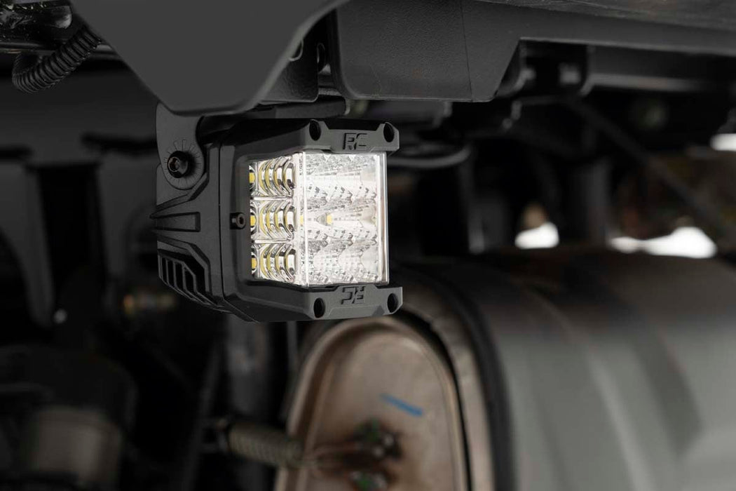 Rough Country LED Light Under Bed Mount 2" Chrome Pair Wide Angle for 2016-2023 Polaris General/General XP
