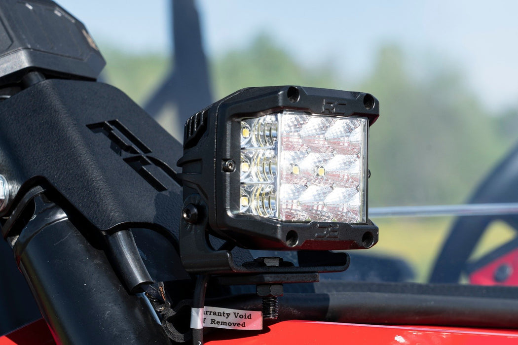 Rough Country LED Light Kit Cage Mount 2" Black Pair White DRL for 2019-2023 Honda Talon